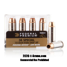 Image of Federal 38 Special Ammo - 20 Rounds of 110 Grain JHP Ammunition
