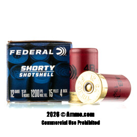 Image of Federal Shorty Shotshell 12 Gauge Ammo - 10 Rounds of 1-3/4" 15 Pellet #4 Buckshot Ammunition
