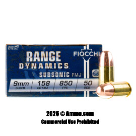 Image of Fiocchi 9mm Ammo - 1000 Rounds of 158 Grain FMJ Ammunition