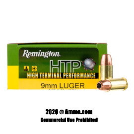 Image of Remington HTP 9mm Ammo - 20 Rounds of 115 Grain JHP Ammunition