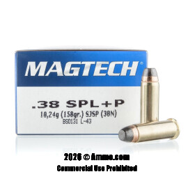 Image of Magtech 38 Special +P Ammo - 50 Rounds of 158 Grain SJSP Ammunition