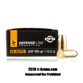 Image of Prvi Partizan 45 ACP Ammo - 50 Rounds of 185 Grain JHP Ammunition