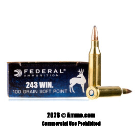 Image of Federal Power-Shok 243 Win Ammo - 200 Rounds of 100 Grain SP Ammunition