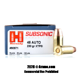 Image of Hornady Subsonic 45 ACP Ammo - 200 Rounds of 230 Grain JHP Ammunition