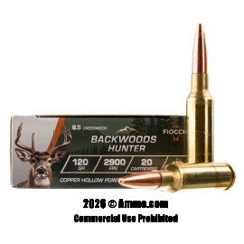 Image of Fiocchi Backwoods Hunter 6.5 Creedmoor Ammo - 20 Rounds of 120 Grain CHP Ammunition