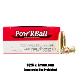 Image of Corbon Glaser 9mm +P Ammo - 20 Rounds of 100 Grain PowR Ball Ammunition