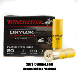 Image of Winchester Drylock 20 Gauge Ammo - 25 Rounds of 3" 1 oz. #2 Shot Ammunition