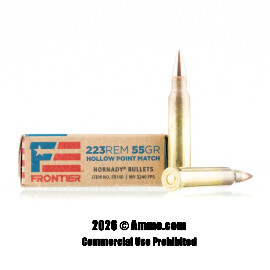 Image of Hornady Frontier 223 Ammo - 20 Rounds of 55 Grain HP Match Ammunition