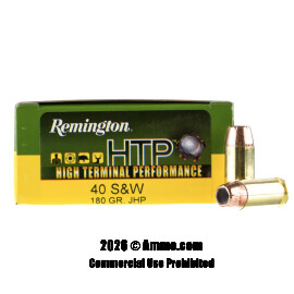 Remington HTP 40 S&W Ammo - 500 Rounds of 180 Grain JHP Ammunition
