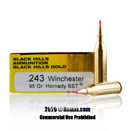 Image of Black Hills Gold 243 Win Ammo - 20 Rounds of 95 Grain Polymer Tipped Ammunition
