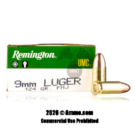 Image of Remington 9mm Ammo - 500 Rounds of 124 Grain FMJ Ammunition