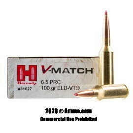 Image of Hornady V-Match 6.5 PRC Ammo - 20 Rounds of 100 Grain ELD-VT Ammunition