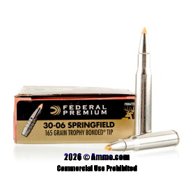 Image of Federal Vital-Shok 30-06 Ammo - 20 Rounds of 165 Grain Trophy Bonded Tip Ammunition