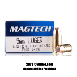 Image of Magtech 9mm Ammo - 50 Rounds of 95 Grain JSP Ammunition