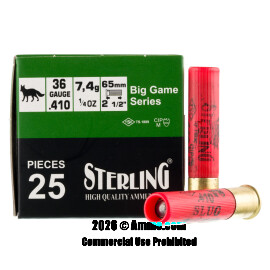 Image For 25 Rounds Of 1/4 oz. Rifled Slug 410 Sterling Ammunition