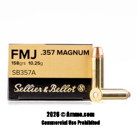 Image of Sellier and Bellot 357 Magnum Ammo - 1000 Rounds of 158 Grain FMJ Ammunition