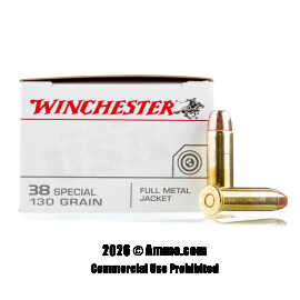 Image of Winchester 38 Special Ammo - 500 Rounds of 130 Grain FMJ Ammunition