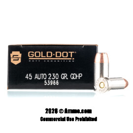 Image of Speer Gold Dot 45 ACP Ammo - 1000 Rounds of 230 Grain JHP Ammunition