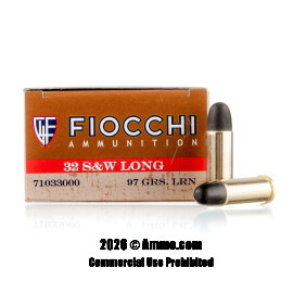 Image of Fiocchi 32 S&W Long Ammo - 50 Rounds of 97 Grain LRN Ammunition