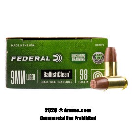 Image of Federal 9mm Ammo - 50 Rounds of 98 Grain Frang. Ammunition