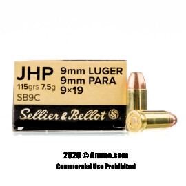 Image of Sellier and Bellot 9mm Ammo - 1000 Rounds of 115 Grain JHP Ammunition