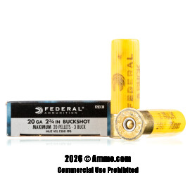 Image of Federal 20 Gauge Ammo - 250 Rounds of #3 Buck Ammunition