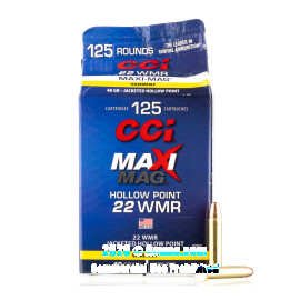 Image of CCI Maxi-Mag 22 WMR Ammo - 125 Rounds of 40 Grain JHP Ammunition