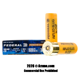 Federal 20 Gauge Ammo - 5 Rounds of 3/4 oz. Rifled Slug Ammunition
