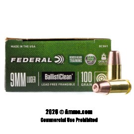 Image of Federal BallistiClean RHT 9mm Ammo - 50 Rounds of 100 Grain Frangible Ammunition