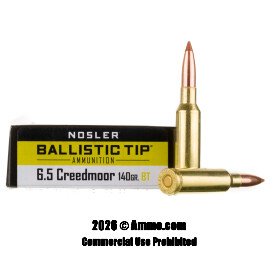 Image of Nosler 6.5 Creedmoor Ammo - 20 Rounds of 140 Grain Ballistic Tip Ammunition