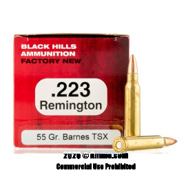 Image of Black Hills Ammunition 223 Ammo - 50 Rounds of 55 Grain TSX Ammunition
