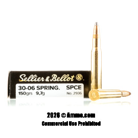 Image of Sellier & Bellot 30-06 Ammo - 20 Rounds of 150 Grain SPCE Ammunition