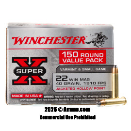 Image of Bulk 22 WMR Ammo - 1500 Rounds of Bulk 40 Grain JHP Ammunition from Winchester