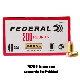 Image of Federal Champion 40 S&W Ammo - 1000 Rounds of 180 Grain FMJ Ammunition