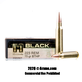 Image of Hornady BLACK 223 Ammo - 200 Rounds of 75 Grain BTHP Match Ammunition