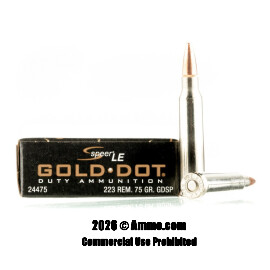 Image of Speer Gold Dot 223 Ammo - 20 Rounds of 75 Grain SP Ammunition