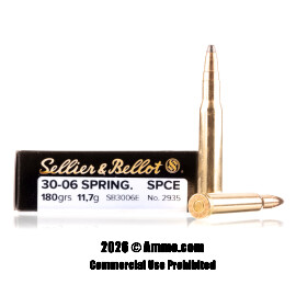Image of Sellier and Bellot 30-06 Ammo - 20 Rounds of 180 Grain SPCE Ammunition