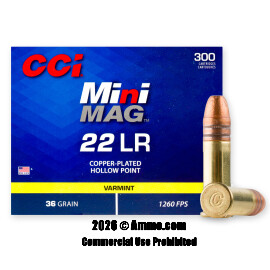 CCI Mini-Mag 22 LR Ammo - 3000 Rounds of 36 Grain CPHP Ammunition