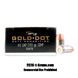 Image of Speer 45 GAP Ammo - 50 Rounds of 200 Grain JHP Ammunition
