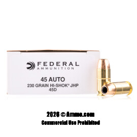 Image of Federal 45 ACP Ammo - 50 Rounds of 230 Grain JHP Ammunition