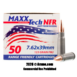 Image of MAXX Tech NFR 7.62x39 Ammo - 50 Rounds of 123 Grain FMJ Ammunition