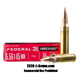 Image of Federal American Eagle 5.56x45 Ammo - 20 Rounds of 55 Grain FMJ Ammunition