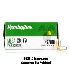 Image of Remington 45 ACP Ammo - 1000 Rounds of 230 Grain FMJ Ammunition