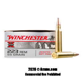 Image of Winchester 223 Ammo - 20 Rounds of 55 Grain JSP Ammunition