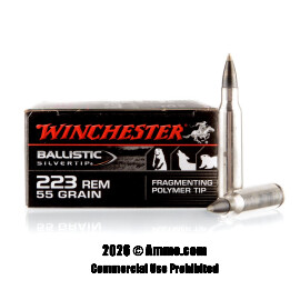 Winchester Ballistic Silvertip 223 Ammo - 20 Rounds of 55 Grain Polymer Tip Ammunition