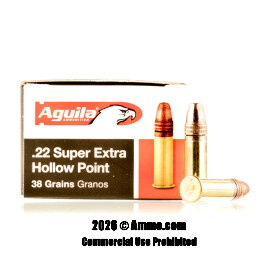 Image of Aguila Super Extra 22 LR Ammo - 50 Rounds of 38 Grain CPHP Ammunition