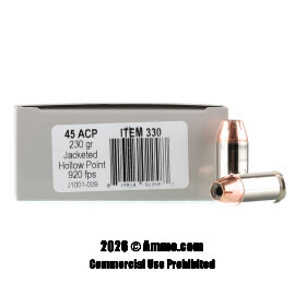 Image of Underwood 45 ACP Ammo - 20 Rounds of 230 Grain JHP Ammunition