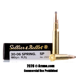 Image of Sellier and Bellot 30-06 Ammo - 20 Rounds of 180 Grain SP Ammunition