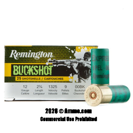 Image of Remington 12 ga Ammo - 250 Rounds of 00 Buck Ammunition