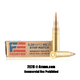 Image of Hornady Frontier 5.56x45 Ammo - 500 Rounds of 68 Grain BTHP Match Ammunition